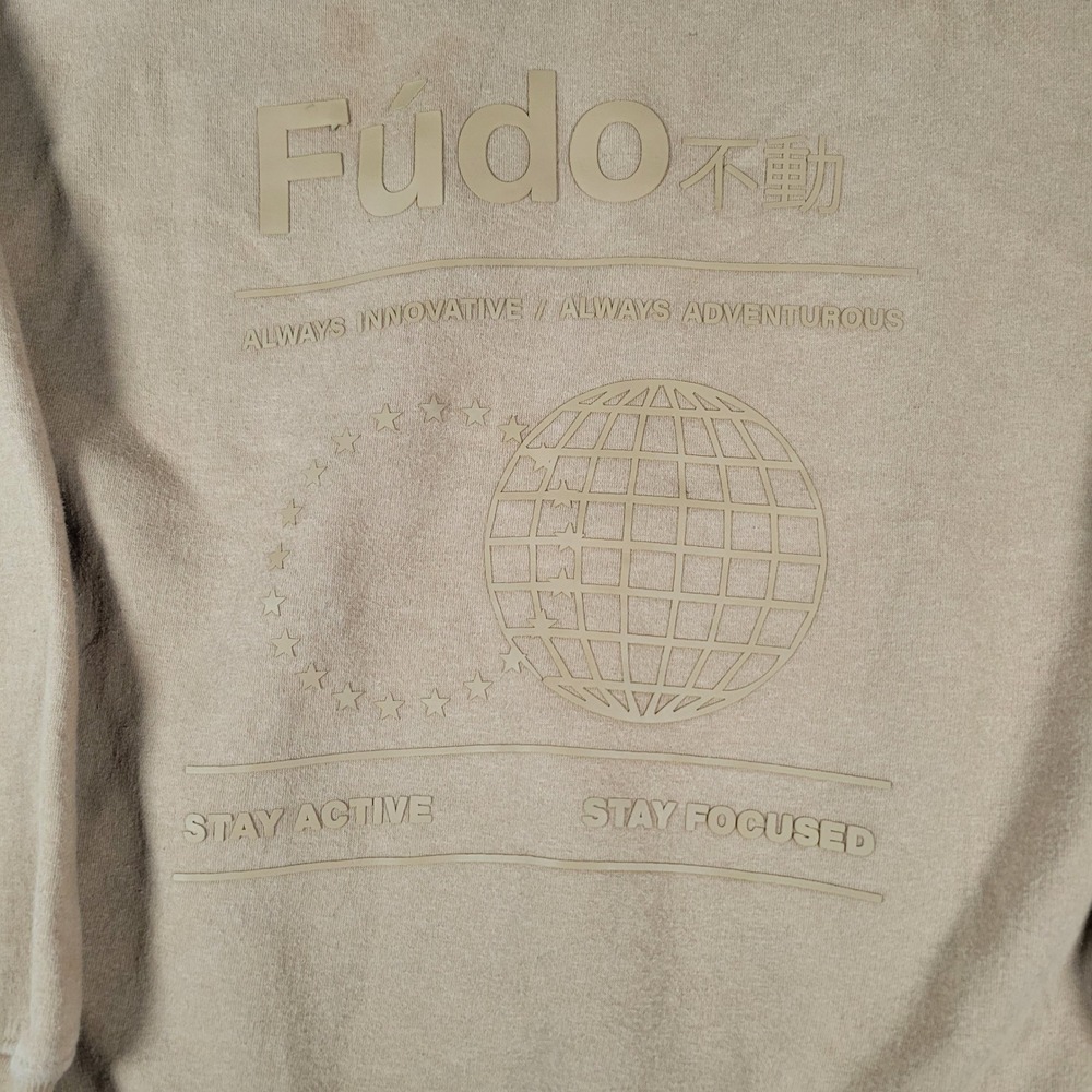 Fudo Hoodie Kids Size 12 Tan Fleece Lined Athleisure Kangaroo Pocket Pullover - Picture 12 of 13